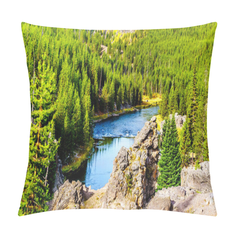 Personality  Aerial View Of The Swimming Area In The Firehole River In Yellowstone National Park, Wyoming, United States Of America Pillow Covers