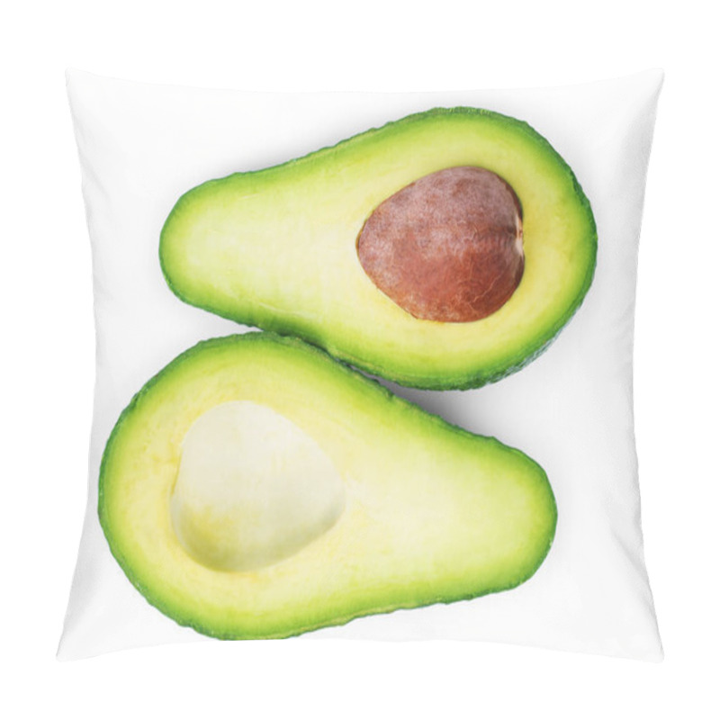 Personality  Two Slices Of Avocado Isolated On The White Background. One Slic Pillow Covers