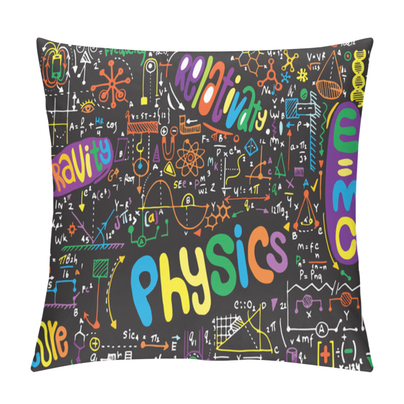 Personality  Physical Formulas And Phenomenon. Hand-drawn Illustration. Scien Pillow Covers