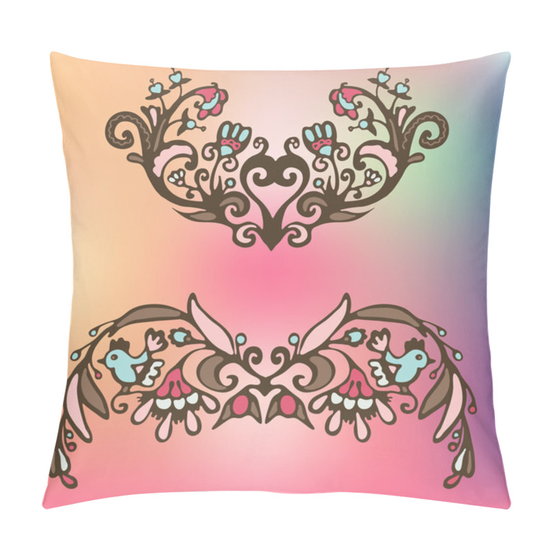 Personality  Vector Cute Flower Birds Frame Pillow Covers