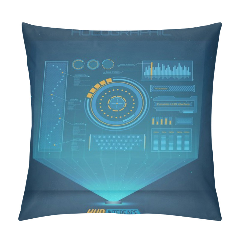 Personality  Abstract Future, Concept Vector Futuristic Blue Virtual Graphic Touch User Interface HUD. For Web, Site, Mobile Applications Isolated On Background, Techno, Online Design, Business, Gui, Ui, Kit, Hud Pillow Covers