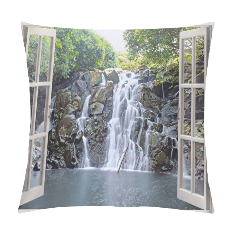 Personality  Wide Waterfall  View In Open Window Pillow Covers