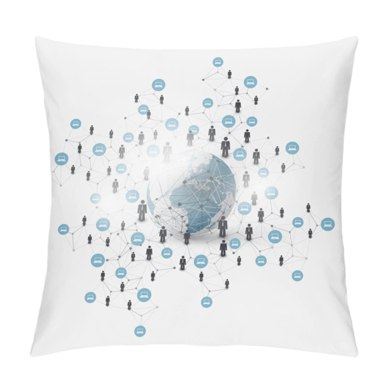 Personality  Networks - Business Connections - Social Media Concept Design Pillow Covers