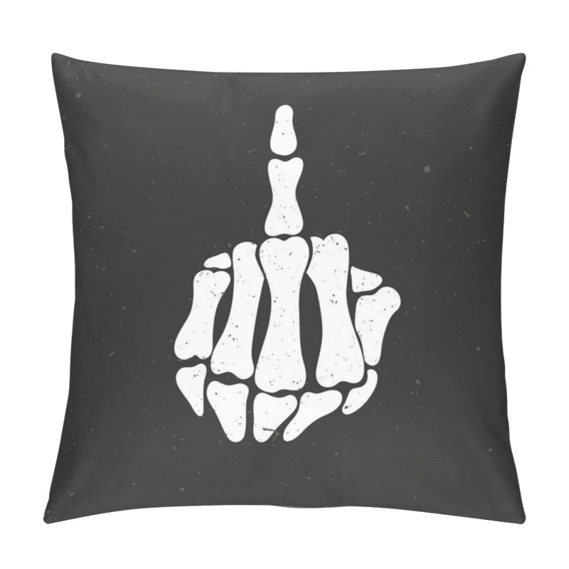 Personality  Skeleton Hand With Bony Middle Finger. Pillow Covers