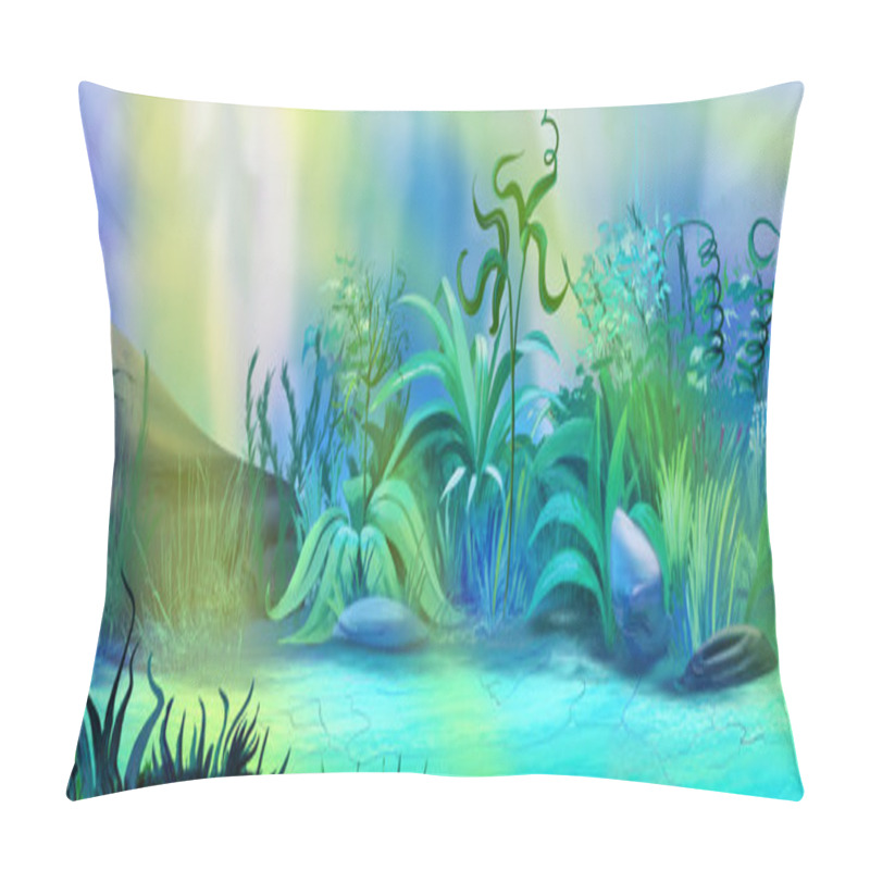 Personality  Underwater Plants. Panorama. Pillow Covers