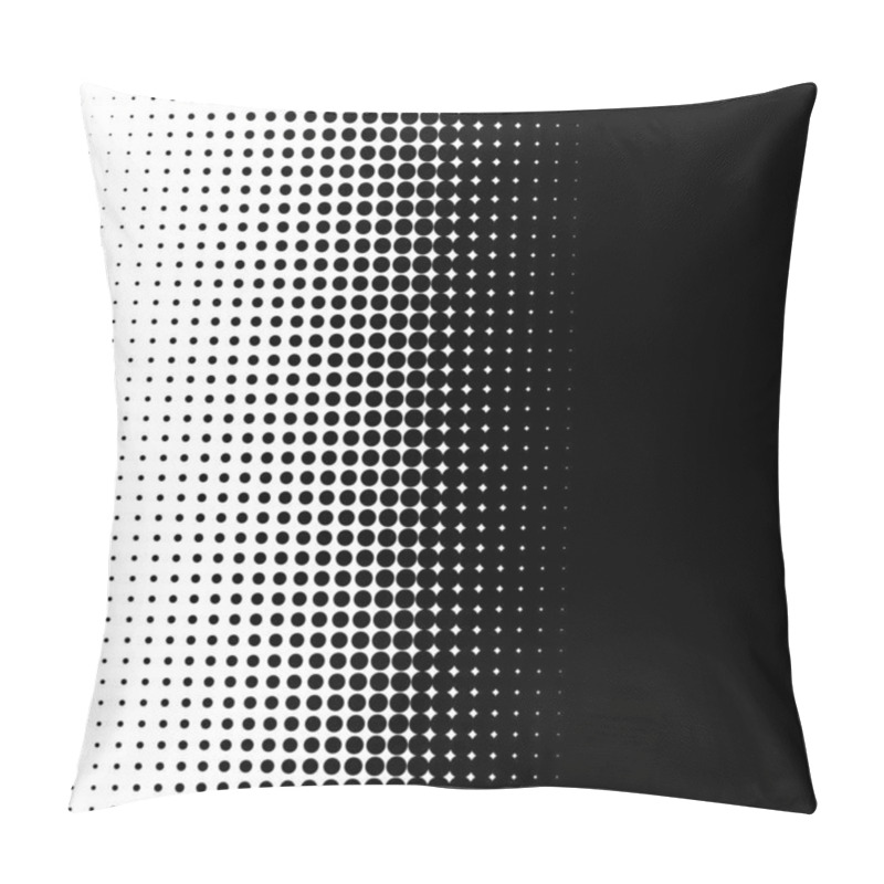 Personality  Linear, Horizontal Halftone Vector Pattern, Texture. Circles, Dots, Screentone Illustration. Freckle, Stipple-stippling, Speckles Illustration. Pointillist Vector Art Pillow Covers