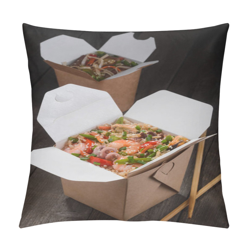 Personality  Two Boxes Of Chinese Food Pillow Covers