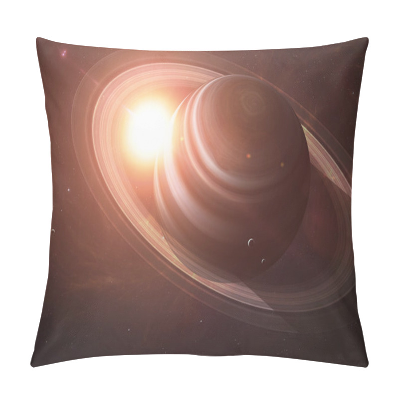 Personality  The Saturn With Moons From Space Showing All They Beauty. Extremely Detailed Image, Including Elements Furnished By NASA. Other Orientations And Planets Available. Pillow Covers