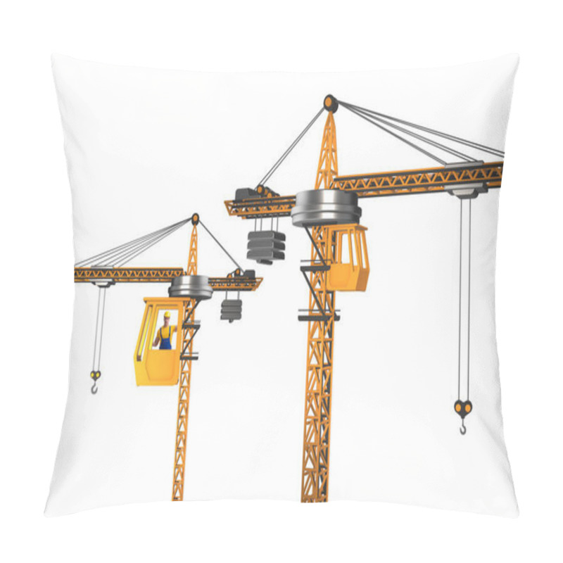 Personality  Construction Crane Operated By The Operator Pillow Covers