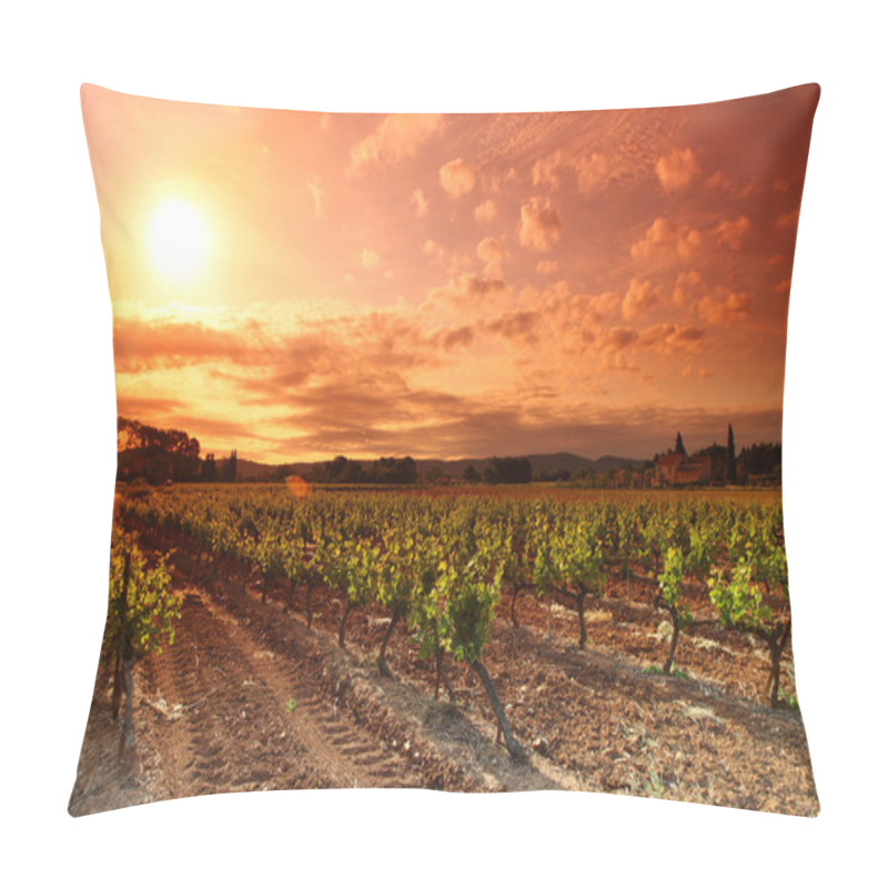 Personality  Amazing Vineyard Sunset In France Pillow Covers