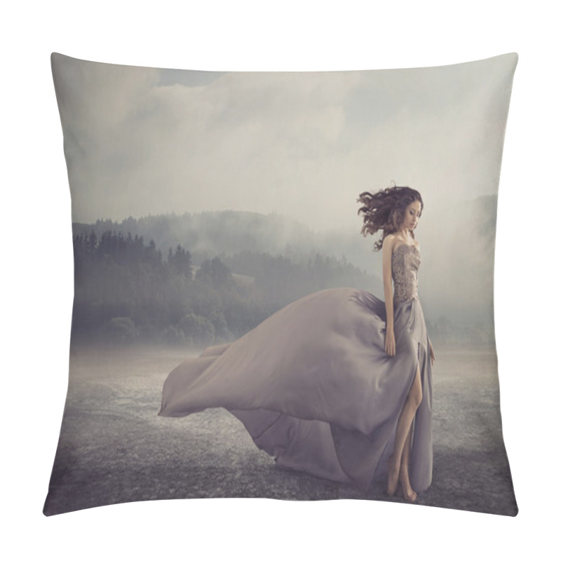 Personality  Sensual Woman Walking On The Fantasy Ground Pillow Covers