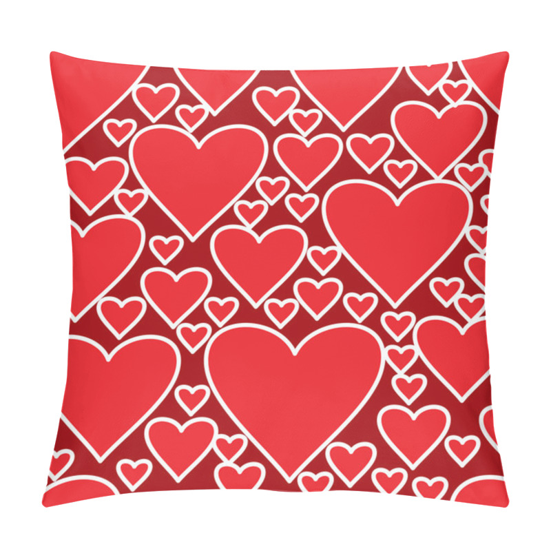 Personality  Abstract Red Background With Hearts Pillow Covers