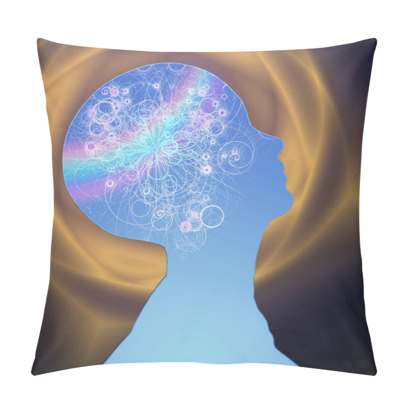 Personality  Human Head Radiates Light. 3D Rendering Pillow Covers