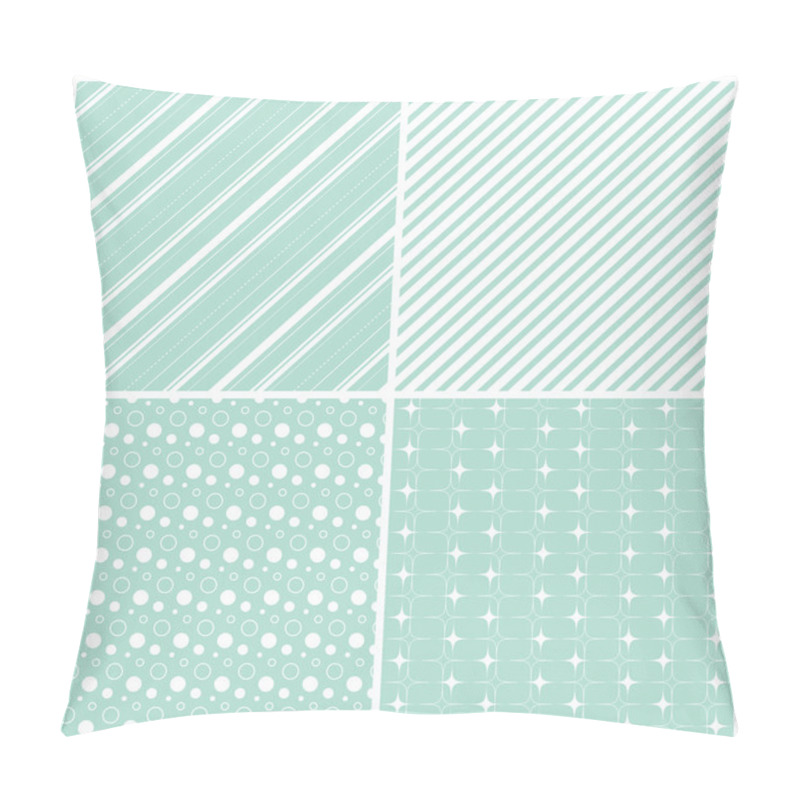 Personality  Geometric Seamless Patterns, Mint Pillow Covers