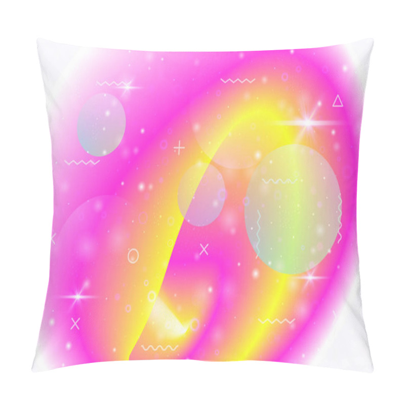 Personality  Hologram Background With Vibrant Rainbow Gradients. Dynamic Fluid. Holographic Cosmos. Graphic Template For Banner, Annual Report And Poster. Spectrum Hologram Background. Pillow Covers