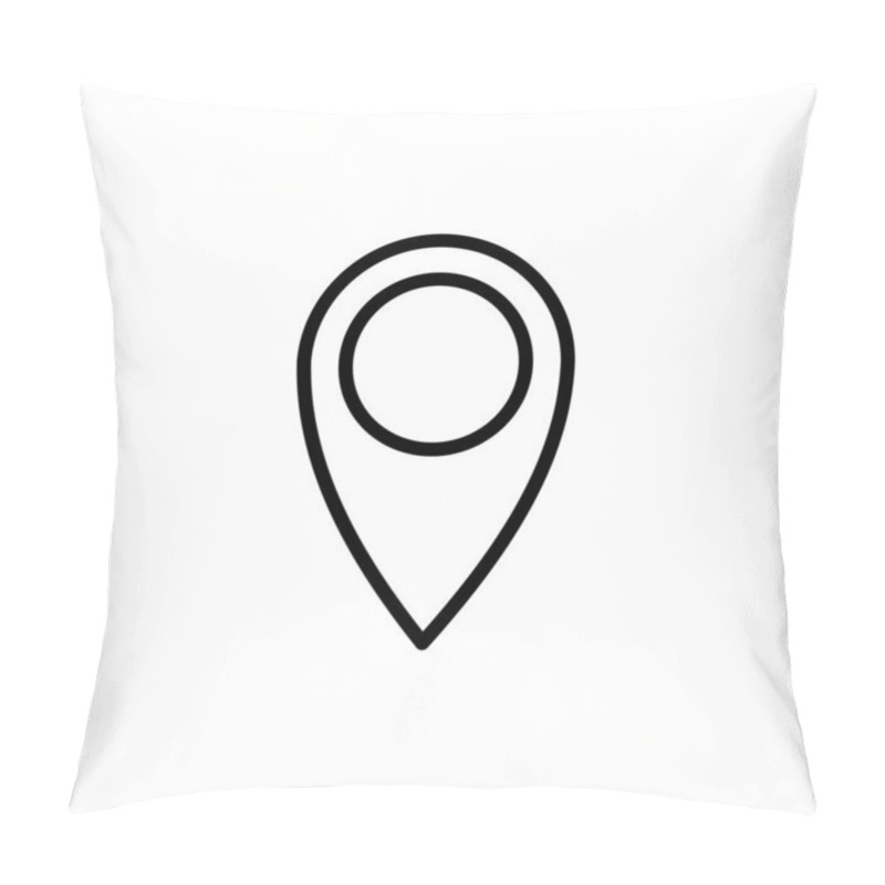 Personality  Pin Icon Logo Design. Location Sign And Symbol. Destination Icon. Map Pin Pillow Covers