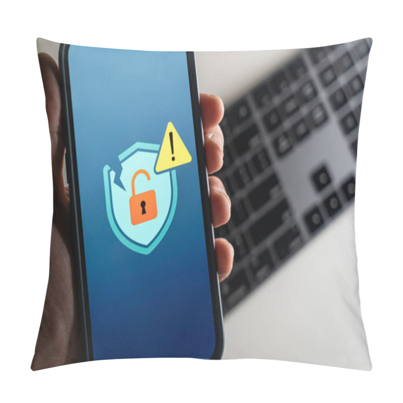 Personality  Concept Of Data Breach On A Smartphone Pillow Covers