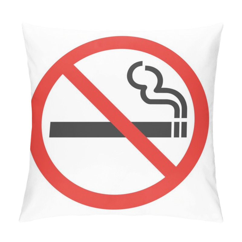 Personality  Red Symbol Of No Smoking Zone. Icon Pictogram Prohibited Smoke. Smoking Not Allowed Sign. Vector Illustration Pillow Covers