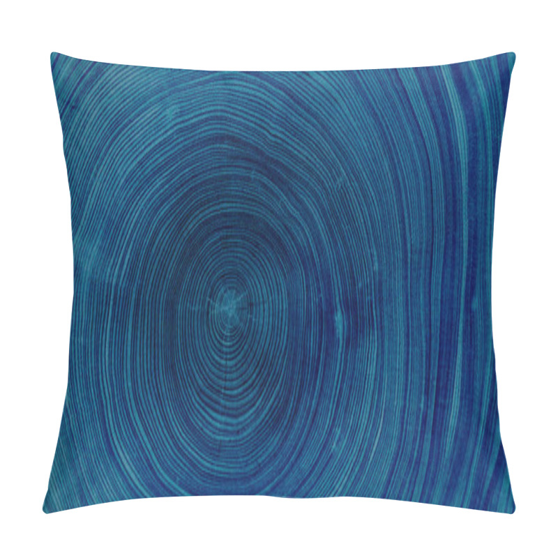 Personality  Old Wooden Oak Tree Cut Surface. Detailed Indigo Denim Blue Tones Of A Felled Tree Trunk Or Stump. Rough Organic Texture Of Tree Rings With Close Up Of End Grain. Pillow Covers