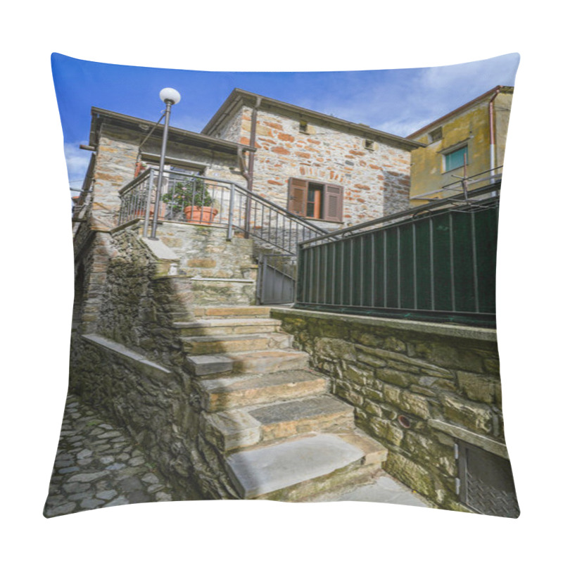 Personality  Summer Image And Architectural Details Of The Medieval Image Of Cassagna, Liguria, Italy, Europe Pillow Covers