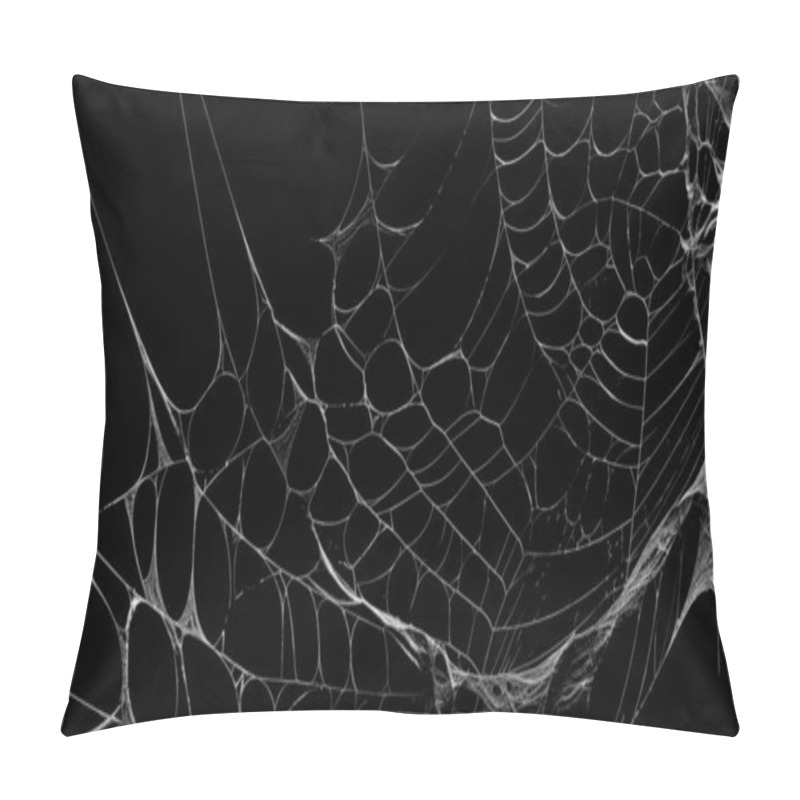 Personality  Realistic Spider's Web Black Background Pillow Covers