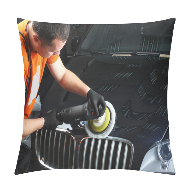 Personality  Car Service. Polishing Of The Car Pillow Covers