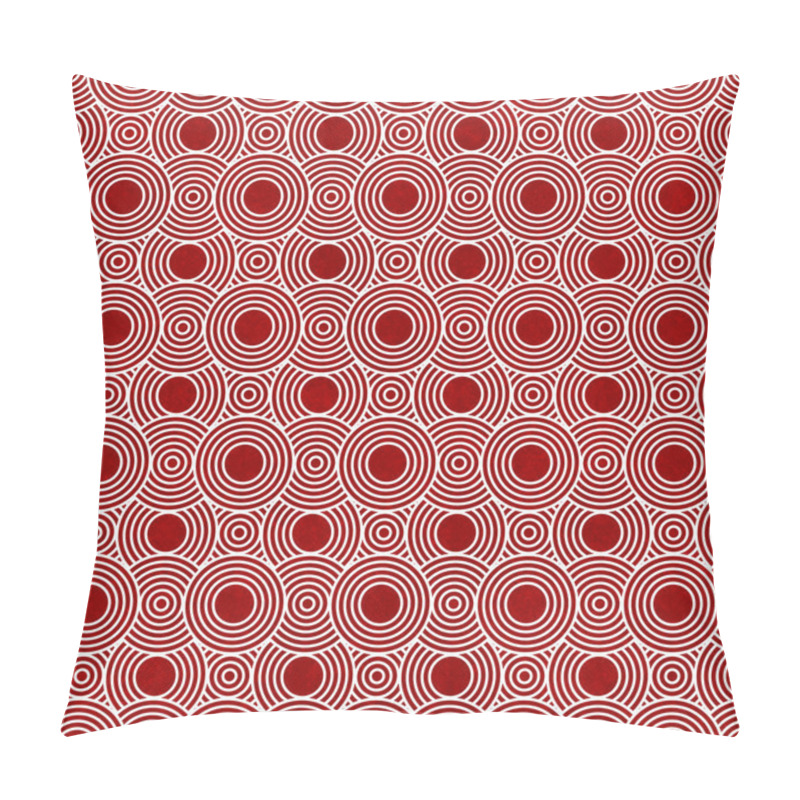 Personality  Red And White Circles Tiles Pattern Repeat Background Pillow Covers