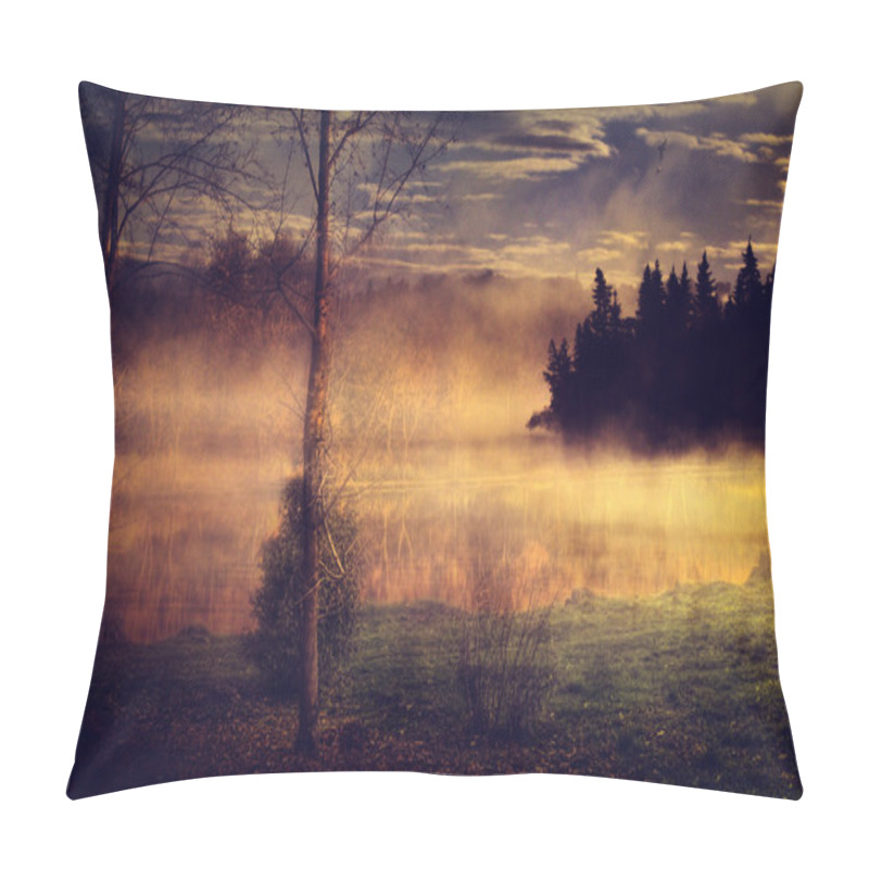 Personality  Landscape With Lake And Autumn Forest. Pillow Covers