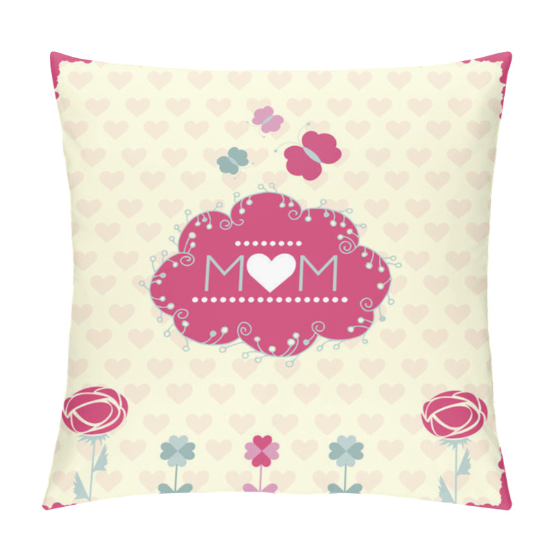 Personality  Festive Card For Mother's Day. Vector Illustration Pillow Covers