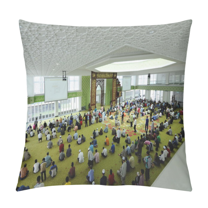 Personality  Interior Of Raja Haji Fi Sabilillah Mosque A.k.a Cyberjaya Mosque In Cyberjaya, Malaysia Pillow Covers