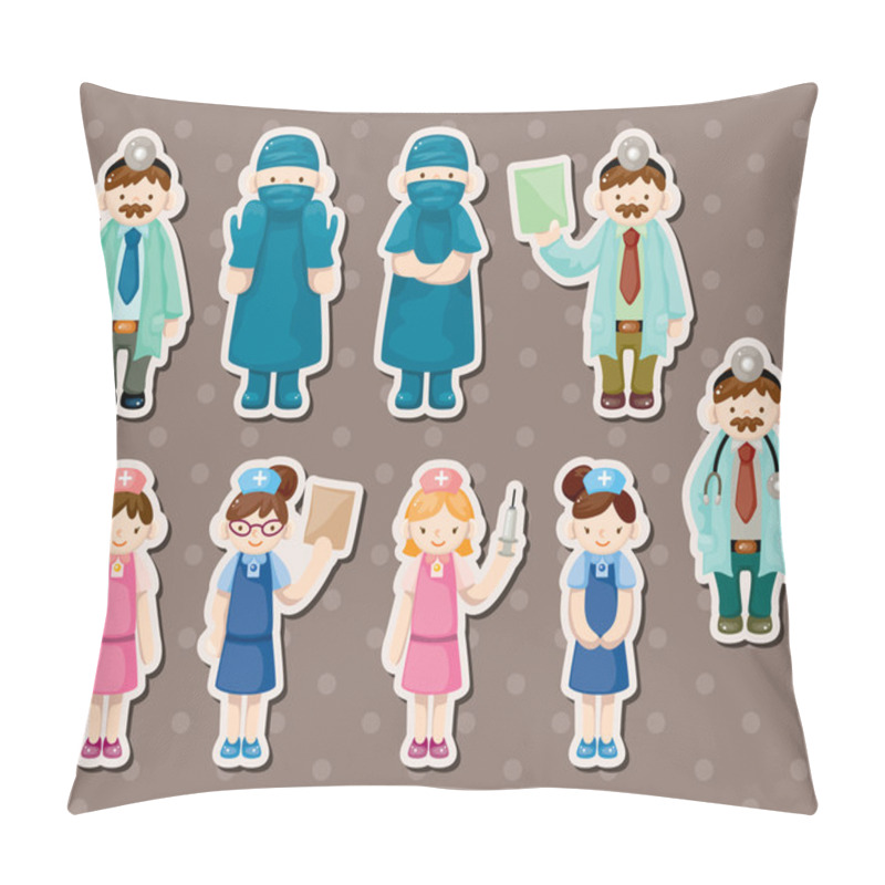 Personality  Cartoon Doctor And Nurse Stickers Pillow Covers