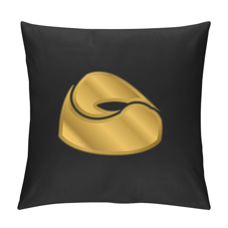 Personality  Baby Potty Gold Plated Metalic Icon Or Logo Vector Pillow Covers