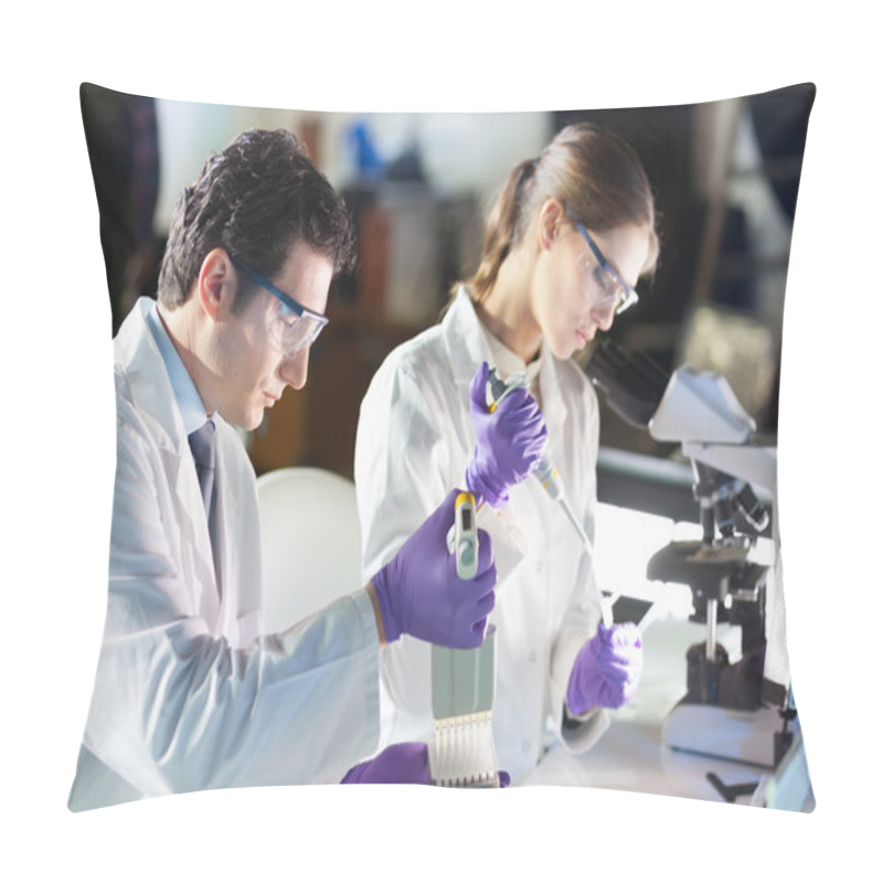 Personality  Life Scientist Researching In The Laboratory. Pillow Covers