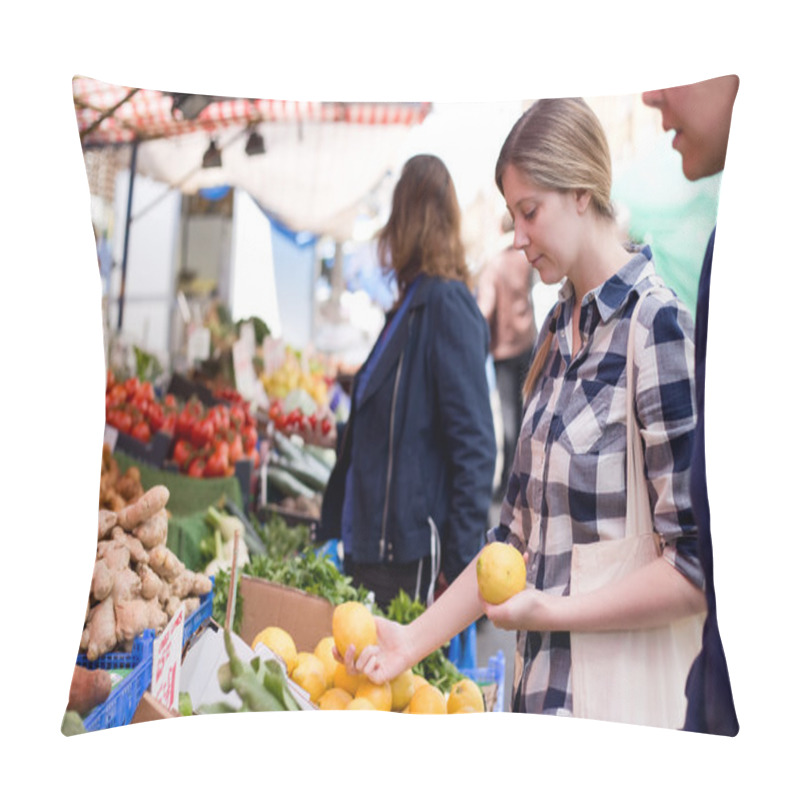 Personality  Woman At The Market Pillow Covers