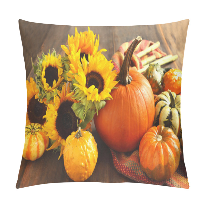 Personality  Autumn Pumpkins And Sunflowers Pillow Covers