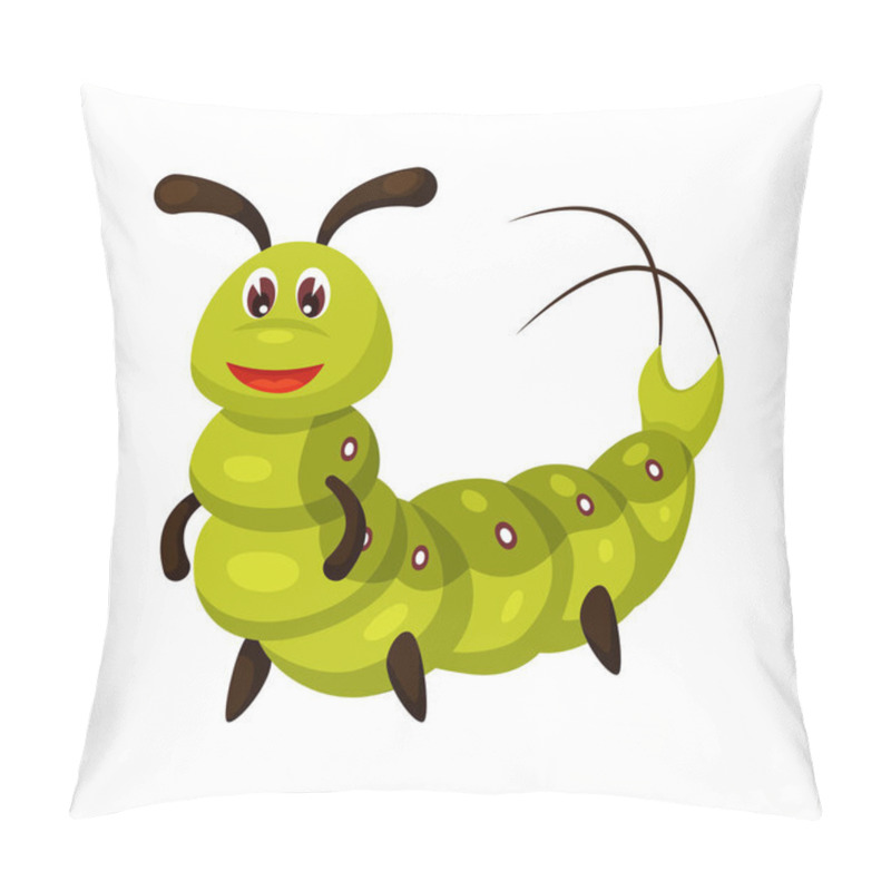 Personality  Cute Cartoon Caterpillar Isolated On White Background Pillow Covers