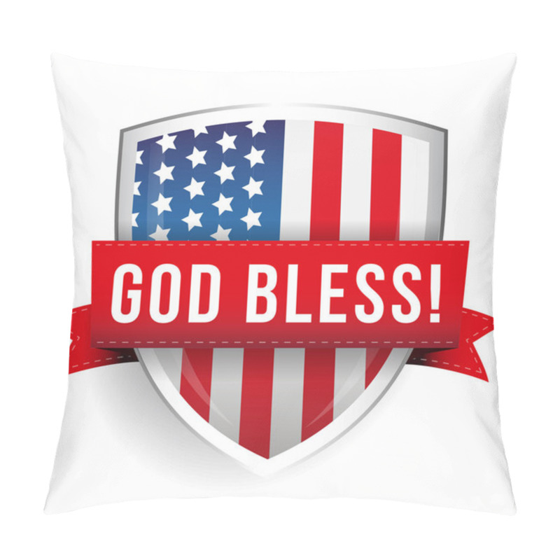 Personality  God Bless America Shiled With USA Flag Pillow Covers