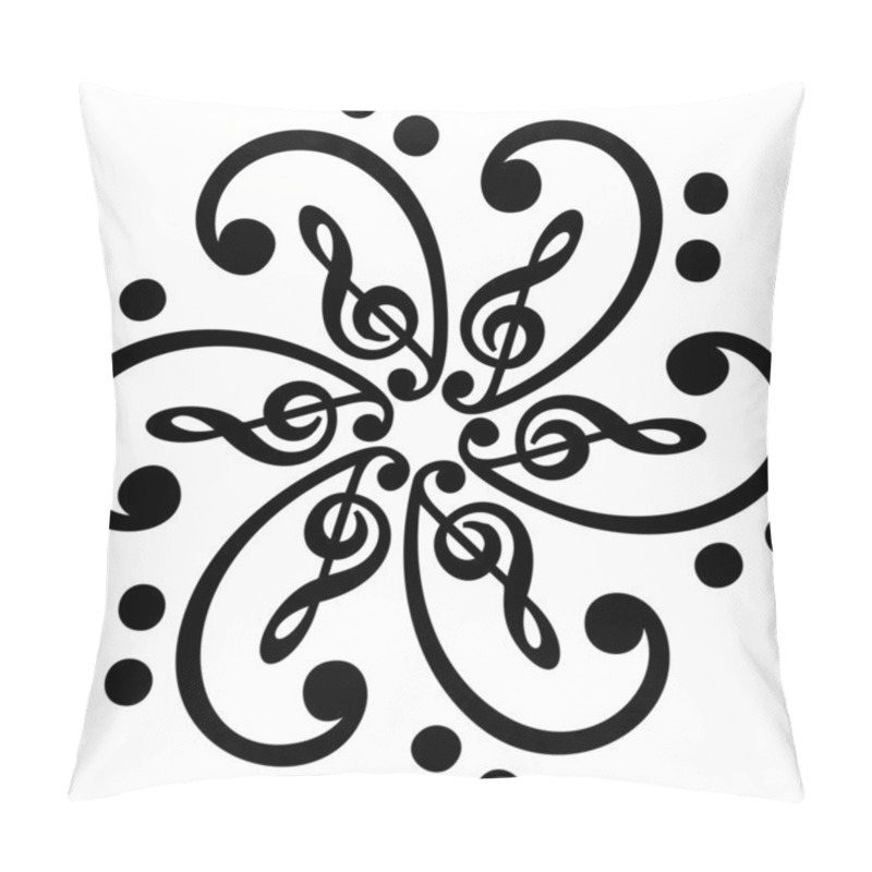 Personality  Music Mandala - Bass & Treble Clef Pillow Covers