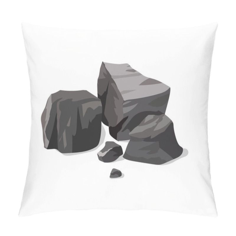 Personality  A Pile Of Black Coal On A White Background Pillow Covers