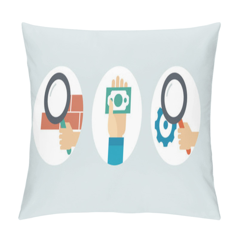 Personality  Business Development Icons Pillow Covers