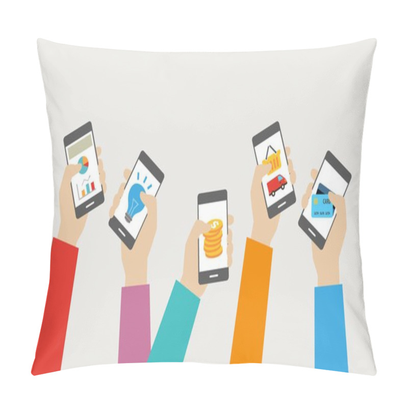 Personality  Mobile Apps Communication Concept Pillow Covers