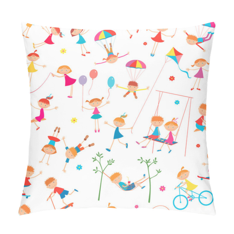 Personality  Pattern Of The Playing Children Pillow Covers