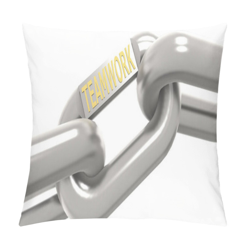 Personality  Metal Chain With Teamwork Word, 3D Rendering Pillow Covers