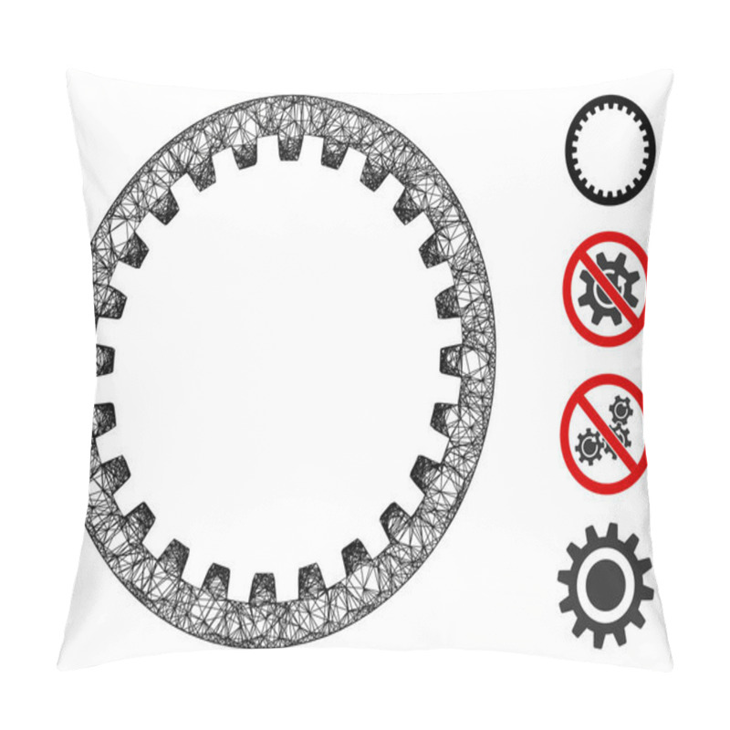 Personality  Annular Gear Web Vector Mesh Illustration Pillow Covers