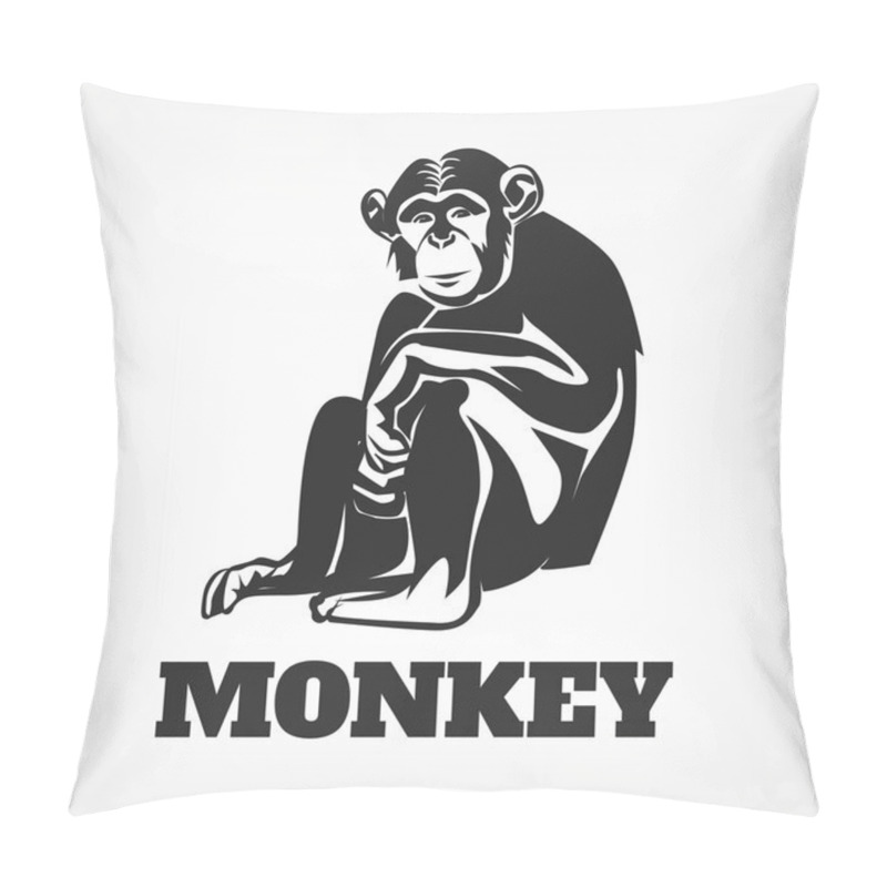 Personality  Vector Monkey Black Illustration Pillow Covers