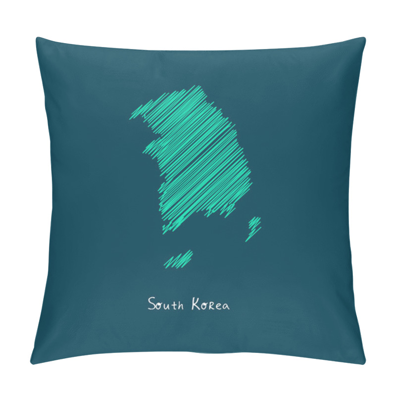 Personality  Map In Form Of South Korea Pillow Covers