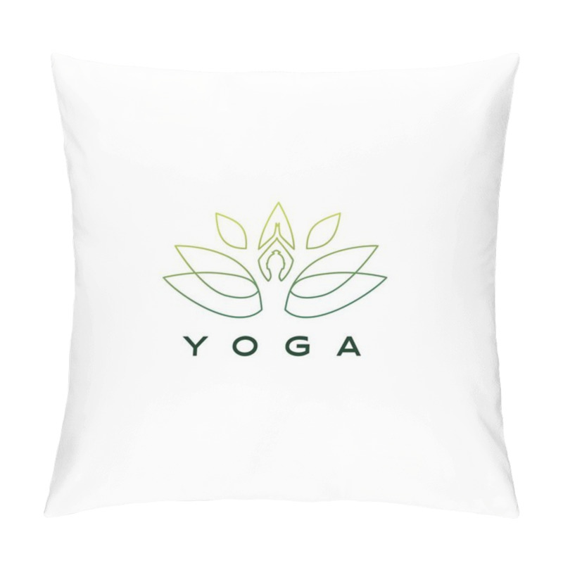 Personality  Yoga Leaf Lotus Logo Vector Icon Illustration Pillow Covers