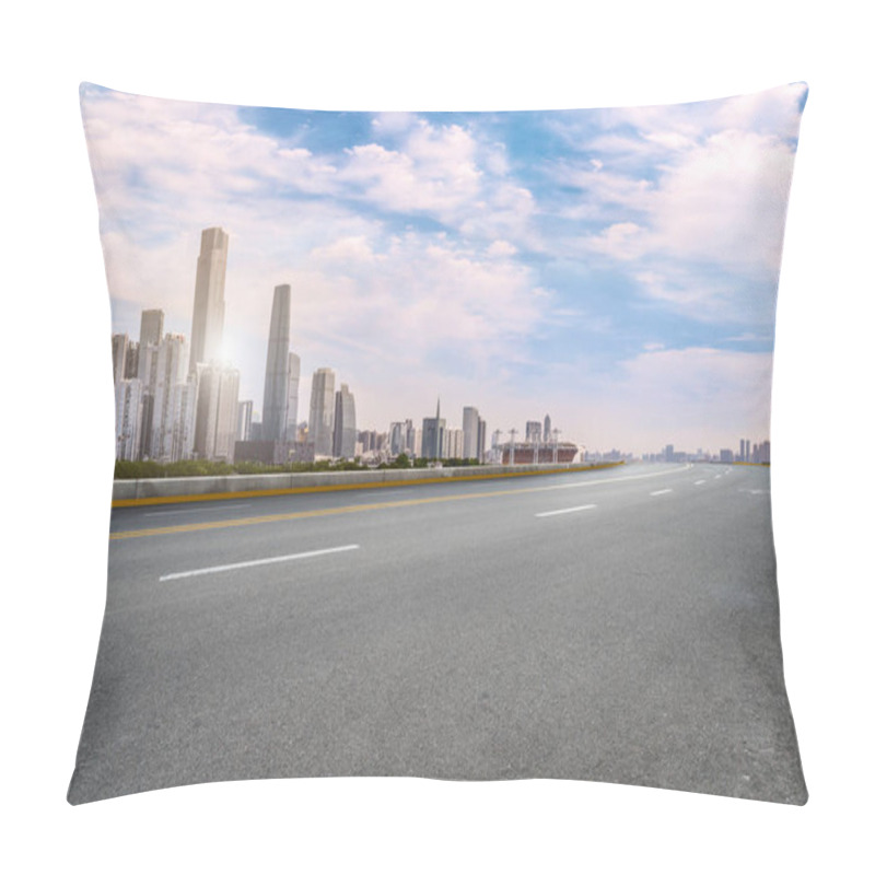 Personality  Road Pavement And Guangzhou City Buildings Skyline Pillow Covers