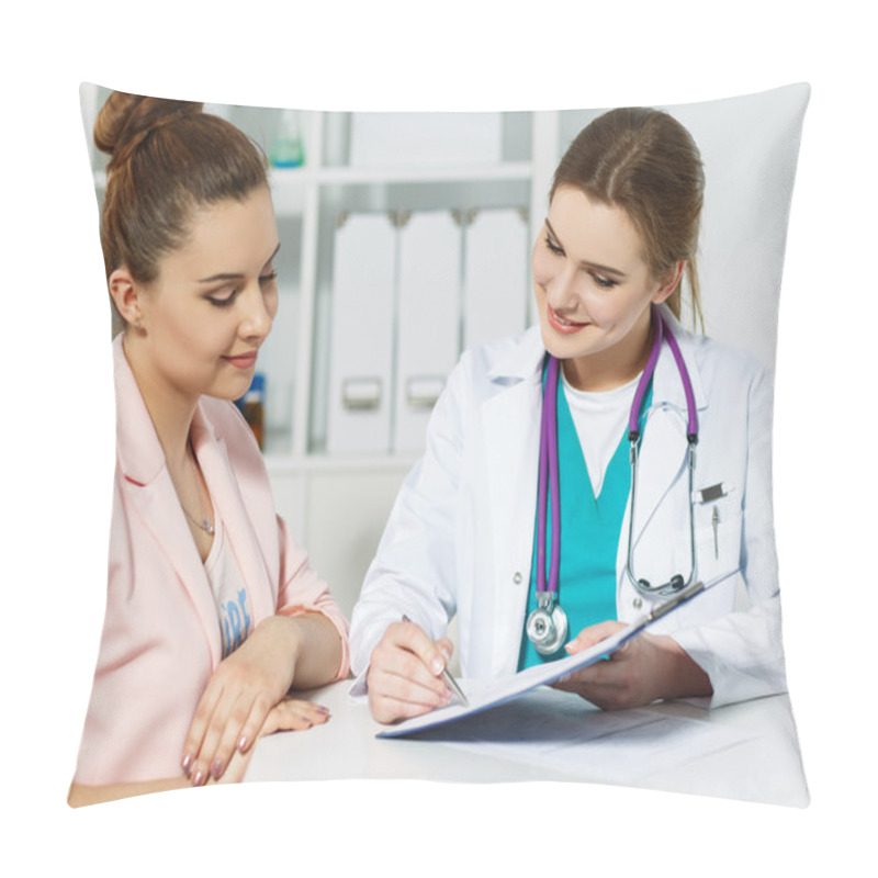 Personality  Signing Treatment Bill Or Insurance Policy Concept Pillow Covers