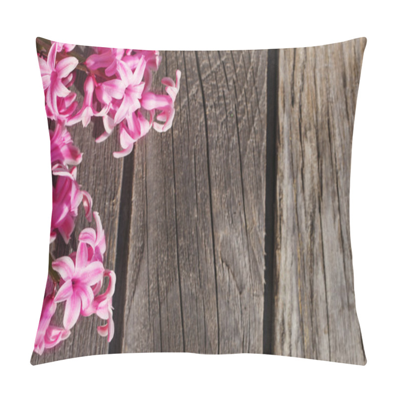 Personality  Beautiful Spring Flowers On Wooden Background Pillow Covers